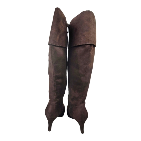 PESA'RO "CELERY" Brown Faux Suede Heels, Zip Closure Boots - Picture 7 of 12